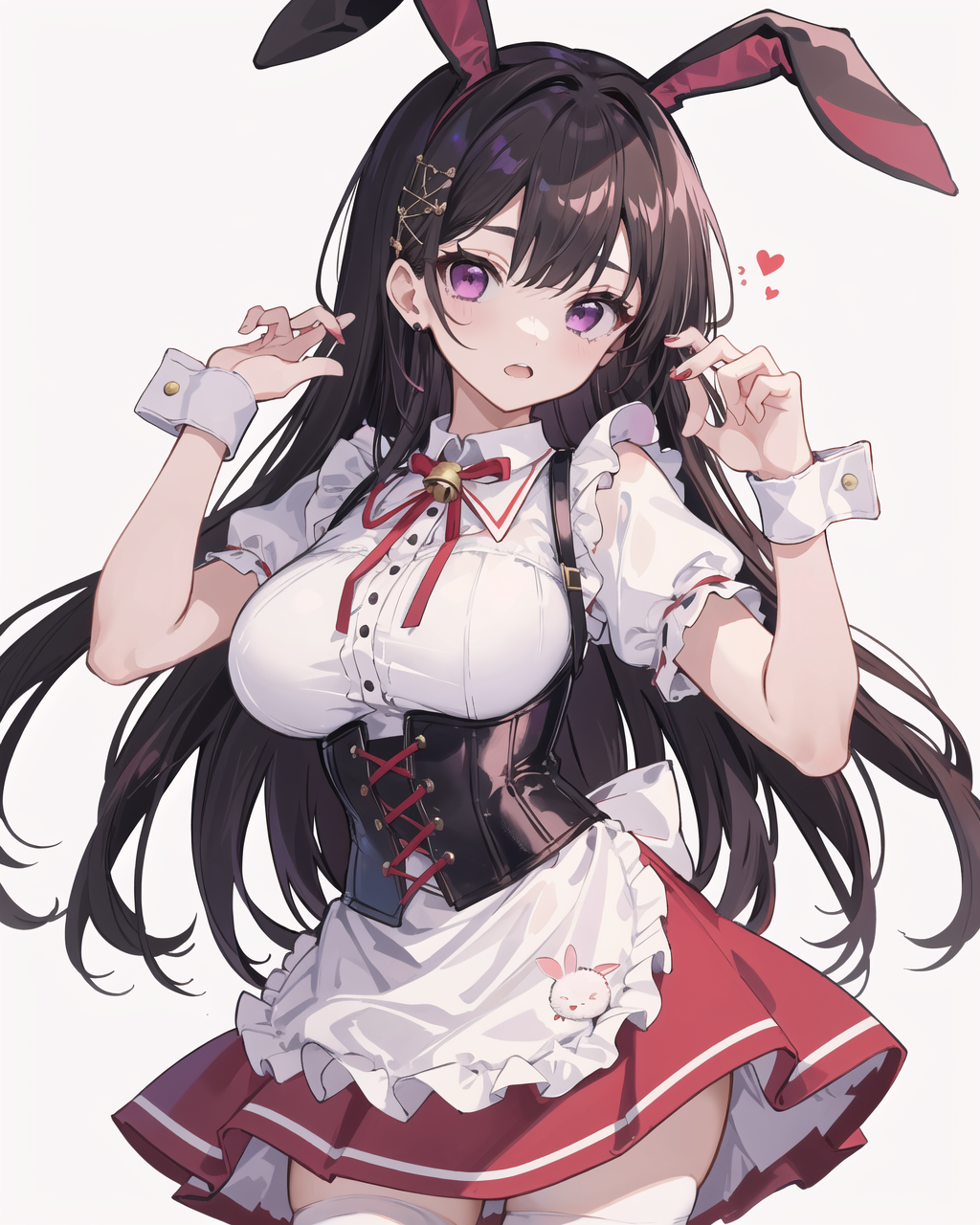 00220-1528045953-absurdres, best quality, 1girl, solo, , black hair, purple eyes, long hair, large breasts, , ahBunny, rabbit ears, red corset, g.png